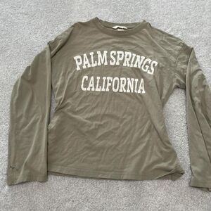 H-m Women's Khaki and Green T-shirt